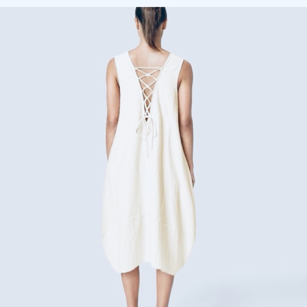 🎉Host Pick🎉HALARA Cream Sleeveless Dress - Picture 9 of 10